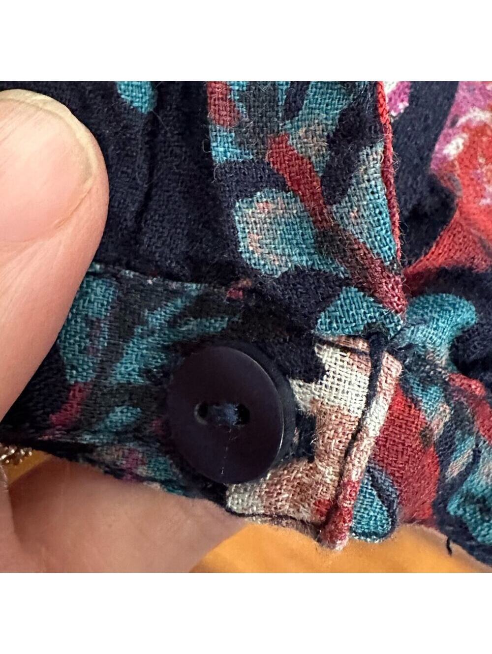 Lucky Brand Women's Small Boho Floral Print Blouse with Tassel Tie - Multi - Picture 3 of 8
